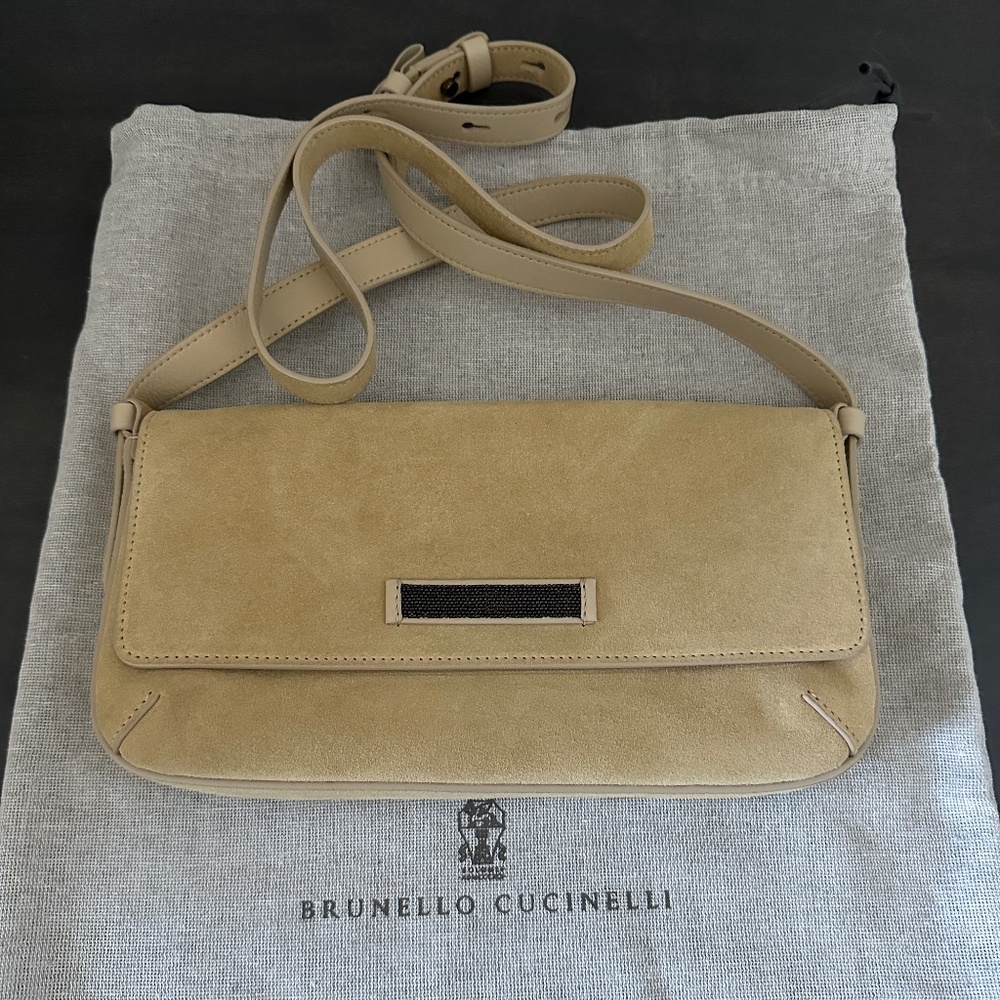 Brunello Cucinelli Suede bag with Monili details